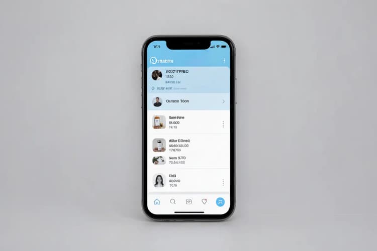 Um celular exibindo um perfil comercial do WhatsApp com informações de contato e catálogo.