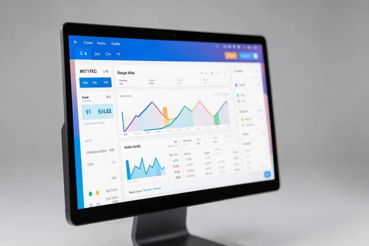 Tela de computador exibindo o painel de uma plataforma de e-commerce com gráficos e dados de vendas.