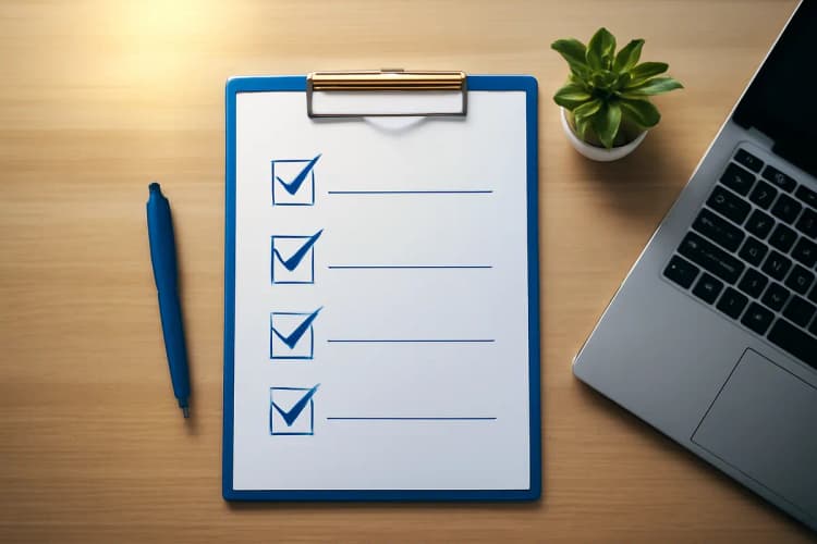 conclusão sobre gestão de marketing digital com um símbolo de check mark e gráfico de sucesso