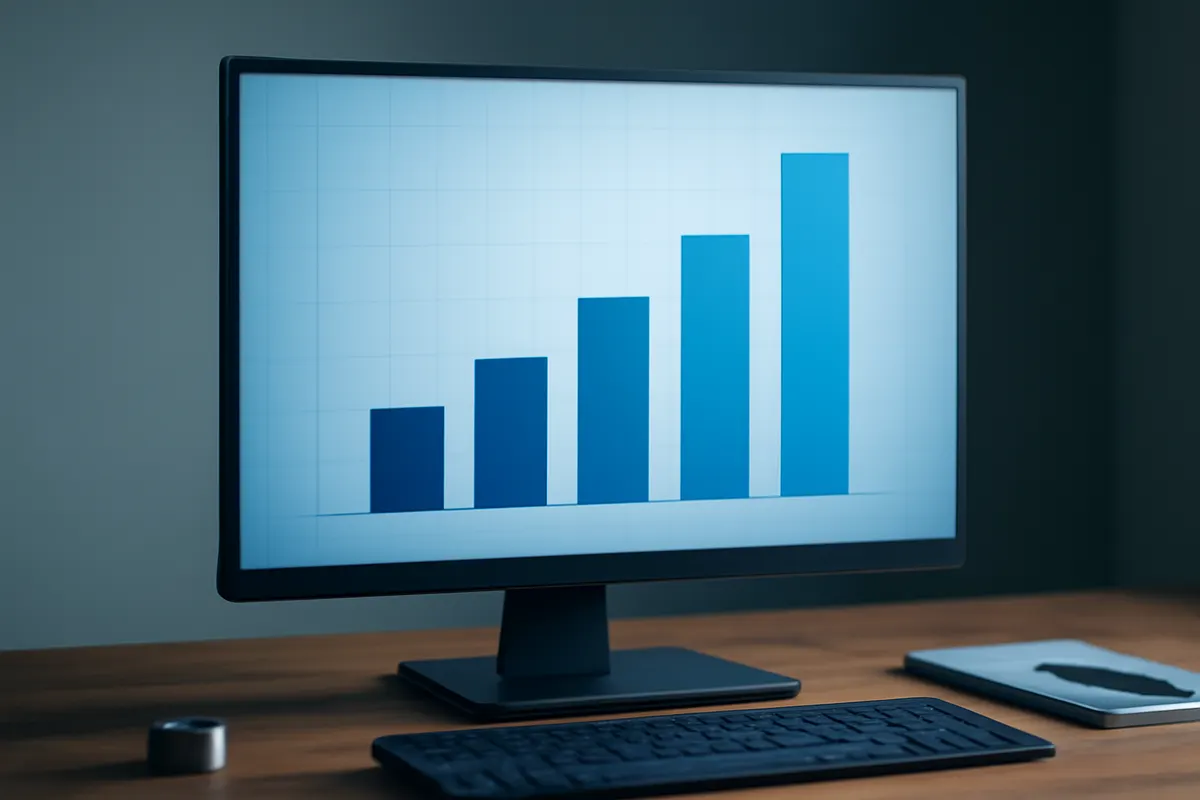 gráfico de salário de gestor de marketing com barras de crescimento