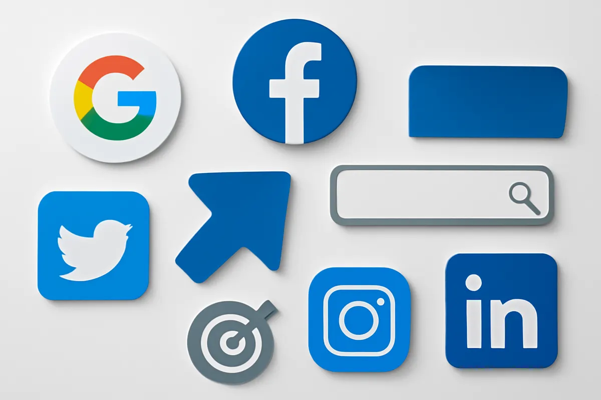 Tipos de tráfego pago: Google Ads, Facebook Ads e mais.